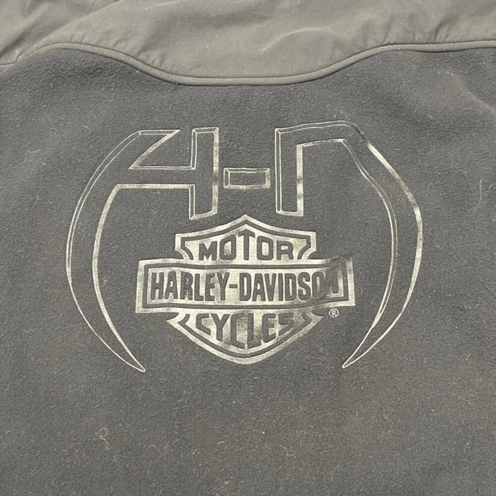 Harley Davidson Fleece Quarter Zip Pullover Black Large Embroidered Logo